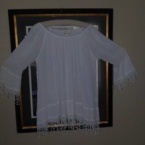 Womans  Top, White top, Off the shoulder top